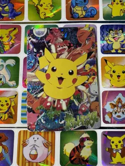 Pokemon Pikachu HOLO Vintage Pocket Monsters Prism Sticker 1998 Nintendo Japan - Image 1