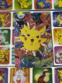 Pokemon Pikachu HOLO Vintage Pocket Monsters Prism Sticker 1998 Nintendo Japan - Image 2