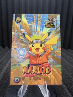 Naruto (Pikachu) #E28 - Gold Holo Box Hit Electric Pikachu Cosplay - Pokemon - Image 1