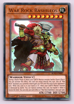 War Rock Bashileos - BLVO-EN097 - Ultra Rare - 1st Edition Yugioh - Image 1