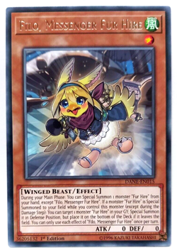 Filo, Messenger Fur Hire - DANE-EN015 - Rare - 1st Edition - Yugioh EURO - Image 1