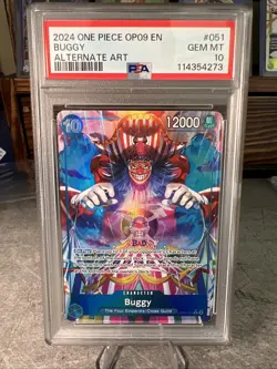 One Piece Buggy 051 Alternate Art OP09-051 PSA 10 ENGLISH - Image 1