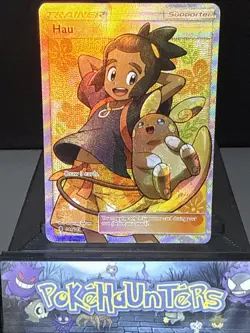 Pokemon Card Hau 144/145 Full Art Trainer Guardians Rising Played - Image 1