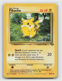 Pokemon Pikachu TCG Jungle Card 60/64 Regular LP Condition 1999 - Image 1