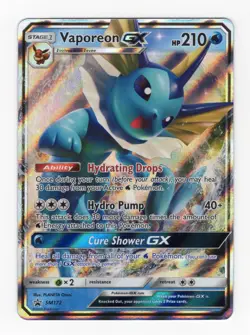 Pokemon Card Vaporeon GX SM172 Black Star Promo Sun Moon Holo Rare NM - Image 1