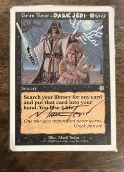 English Magic Grim Tutor - Starter English - "dark jedi" altered signed - Image 1