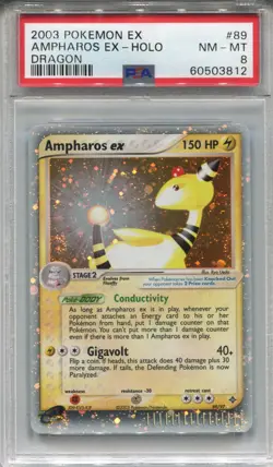 Pokemon Ex Dragon #89 Ampharos Ex Holo PSA 8 - Image 1