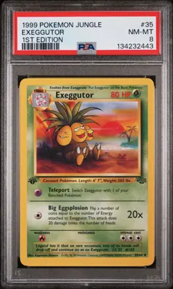 POKEMON CARD 1999 PSA 8 NM MINT JUNGLE SET 1ST EDITION #35 Exeggutor - Image 1