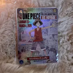 College Basketball One Piece Promo Holo Card Bandai Monkey.D.Luffy - Image 1