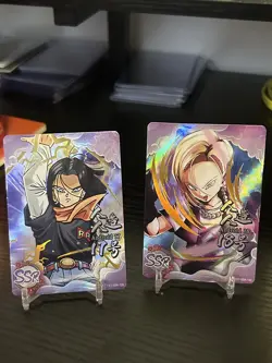 Android 17 +18 Dragon Ball SSR YXT-SSR-129 130 Hero Post Card of God Anime Tcg - Image 1