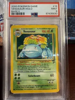 2000 VENUSAUR HOLO BASE SET 2 PSA 9 MINT #18/130 POKEMON CARD GAME TCG WOTC RARE - Image 1
