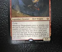 Dragonhawk, Fate’s Tempest Bloomburrow Mythic Rare Non-Foil MTG #132 VLP/NM x1 - Image 3