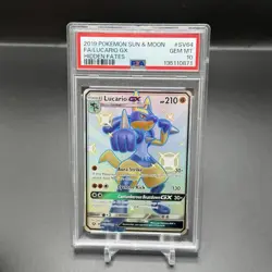 2019 POKEMON SUN & MOON HIDDEN FATES #SV64 FULL ART/LUCARIO GX PSA 10 - Image 4