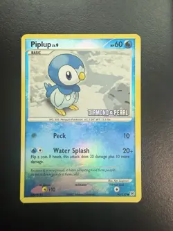 2007 Pokemon TCG Diamond & Pearl Piplup STAMPED Promo Reverse Holo 93/130 MP - Image 1