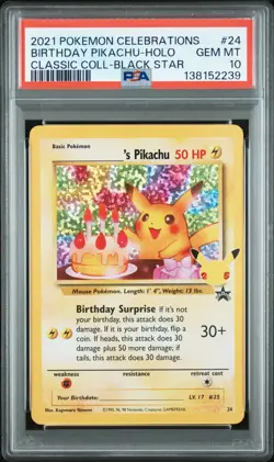 Pokemon Birthday Pikachu Celebrations Classic Collection PSA 10 Gem Mint - Image 3