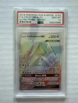 POKEMON ULTRA PRISM CELESTEELA GX #162 SECRET RARE HOLO PSA 10 Magcargo Lot - Image 1
