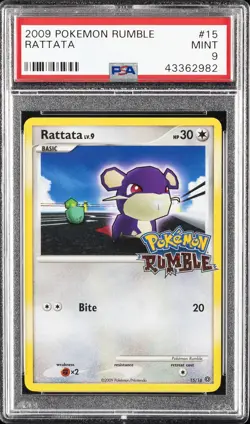 2009 POKEMON RUMBLE #15 RATTATA PSA 9 - Image 1