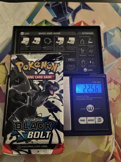 Heavy 22.56g Pokemon TCG SV 10.5 Black Bolt Booster Pack Sealed! - Image 1