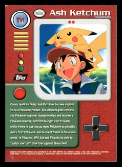 Topps Pokemon TV Series 1 #TV1 Ash Ketchum - Image 2
