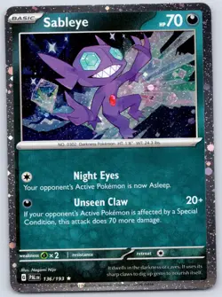 Sableye Cosmos Holo 136/193 (NM) - Paldea Evolved PAL - Pokemon TCG - Image 1
