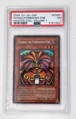 YuGiOh Exodia the Forbidden One MC1-EN001 Master Coll. Volume1 Secret Rare PSA 7 - Image 1