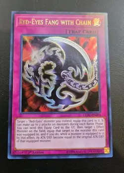Red-Eyes Fang with Chain Ultra Rare 1st Edition LEDU-EN004 NM Yugioh - Image 1