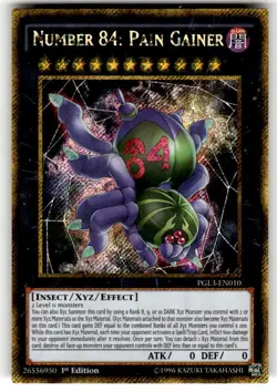 Yu-Gi-Oh! - Number 84: Pain Gainer 2016 PGL3-EN010 Gold Secret Rare 1st Ed NM - Image 1