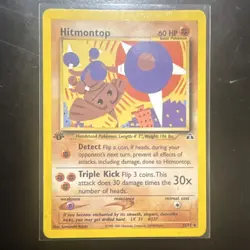 Hitmontop 1st edition Pokemon 2001 Neo Discovery Rare Non-Holo Card 22/75 EX - Image 1