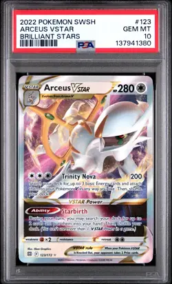 2022 Pokemon Arceus VSTAR 123/172 Swsh09: Brilliant Stars Holo PSA 10 Gem MT - Image 1
