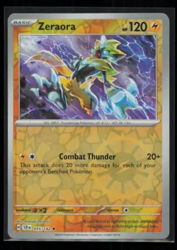 Zeraora 55/142 Pokemon Stellar Crown Rare Near Mint Reverse Holo - Image 1