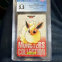 Flareon 136 1996 Pokemon Japanese Bandai Carddass Vending (Red Version) CGC 5.5 - Image 1