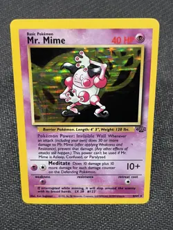 Pokemon TCG Mr. Mime 6/64 Holo 1999 Jungle Set Unlimited Rare Pokemon - Image 1