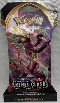 Pokemon 2020 Rebel Clash Sleeved Booster Pack Factory Sealed - Image 1