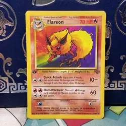 Pokemon 1999 Flareon Jungle 19 Rare 1st Edition 19/64 NM/M - Image 1