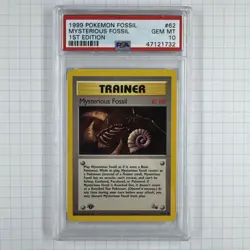 1999 1st Edition Mysterious Fossil PSA 10 GEM Mint Pokemon #62 - Image 1