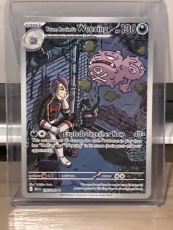 Pokemon TCG Team Rocket’s Weezing 199/182 Illustration Rare Holo Destined Rivals - Image 1