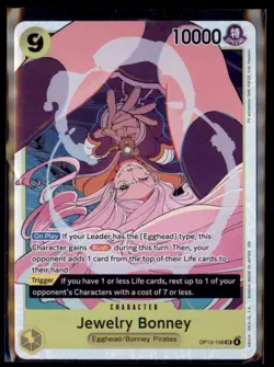 One Piece Carrying On His Will (OP13) Jewelry Bonney 108 Super Rare - Image 1