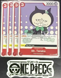 4x One Piece OP07-008 UC Mr. Tanaka - English - Regular - Play Set - NM/M - Image 1