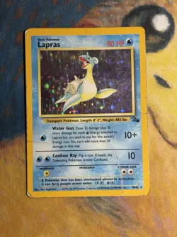 Lapras 10/62 Holo Rare Fossil Wotc Wizards Of Coast Pokemon Card Vintage Set HP - Image 2