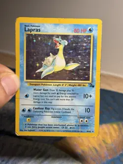 Lapras 10/62 Holo Rare Fossil Wotc Wizards Of Coast Pokemon Card Vintage Set HP - Image 3
