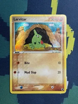Larvitar 51/101 EX Dragon Frontiers Stamped Reverse Holo Pokemon Card DMG - Image 2