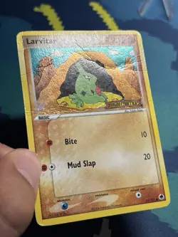 Larvitar 51/101 EX Dragon Frontiers Stamped Reverse Holo Pokemon Card DMG - Image 3
