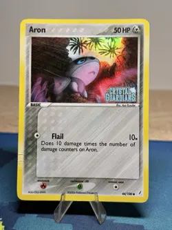 Aron 44/100 Reverse Holo Ex Crystal Guardians Pokemon Card Stamped MP - Image 1