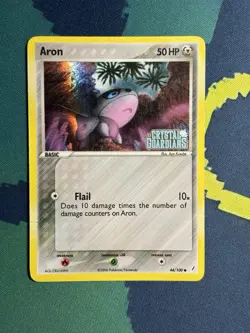 Aron 44/100 Reverse Holo Ex Crystal Guardians Pokemon Card Stamped MP - Image 2
