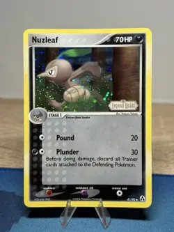 Nuzleaf 41/92 Reverse Holo Stamped Ex Legend Maker Foil Pokemon Card - Image 1