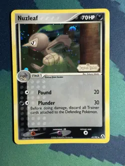 Nuzleaf 41/92 Reverse Holo Stamped Ex Legend Maker Foil Pokemon Card - Image 2
