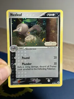 Nuzleaf 41/92 Reverse Holo Stamped Ex Legend Maker Foil Pokemon Card - Image 3