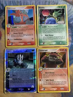 Vintage Wotc Ex Era Stamped Gen 3 Mixed Reverse Holo Foil 4 Pokemon Card Lot HP - Image 1