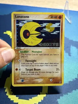 Lunatone 36/107 Ex Deoxys Reverse Holo Foil Stamped Pokemon Card HP DMG - Image 2