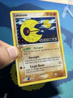 Lunatone 36/107 Ex Deoxys Reverse Holo Foil Stamped Pokemon Card HP DMG - Image 3